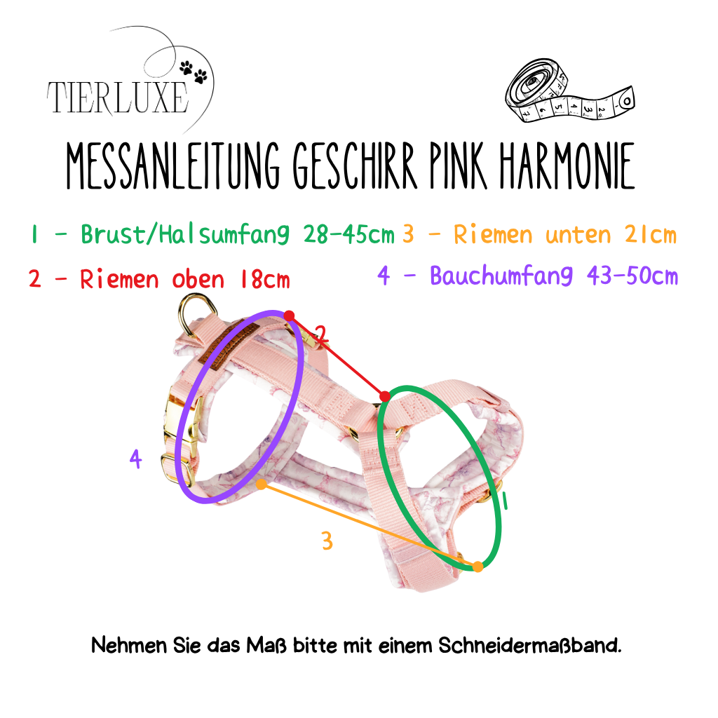 Hundegeschirr Pink Harmonie Tierluxe - weichem Stoff