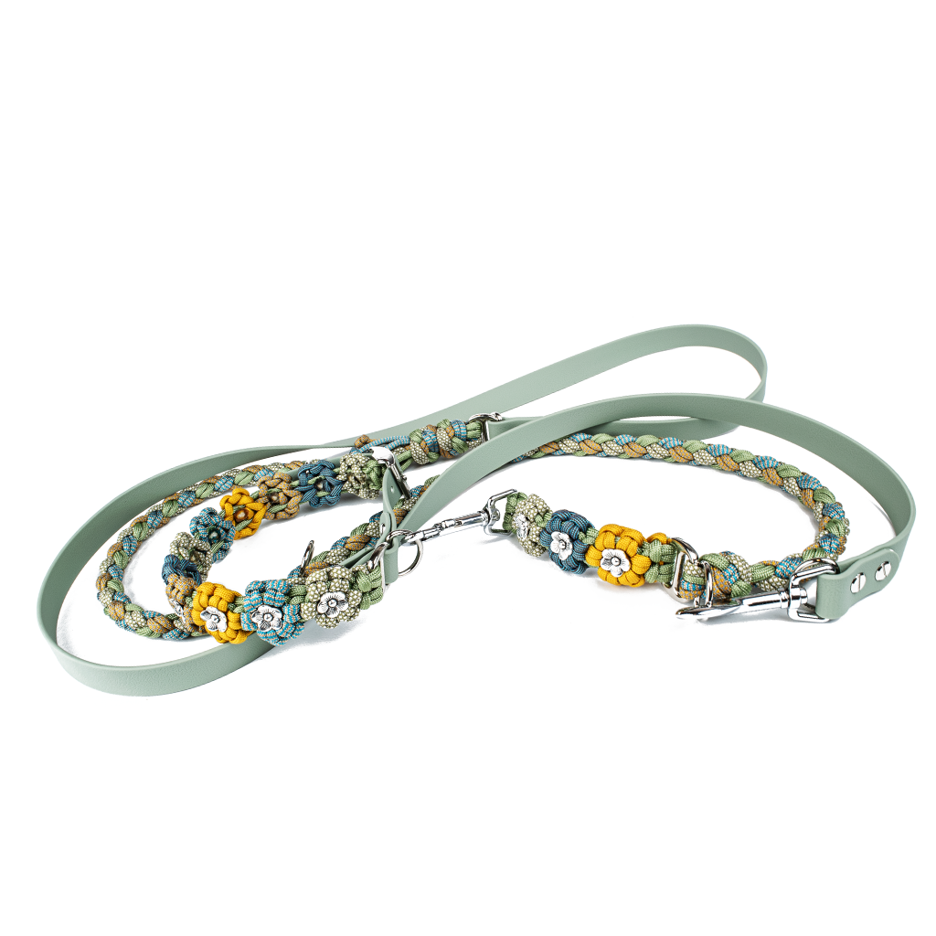 Hundeleine Tierluxe Blumen Biothane Paracord