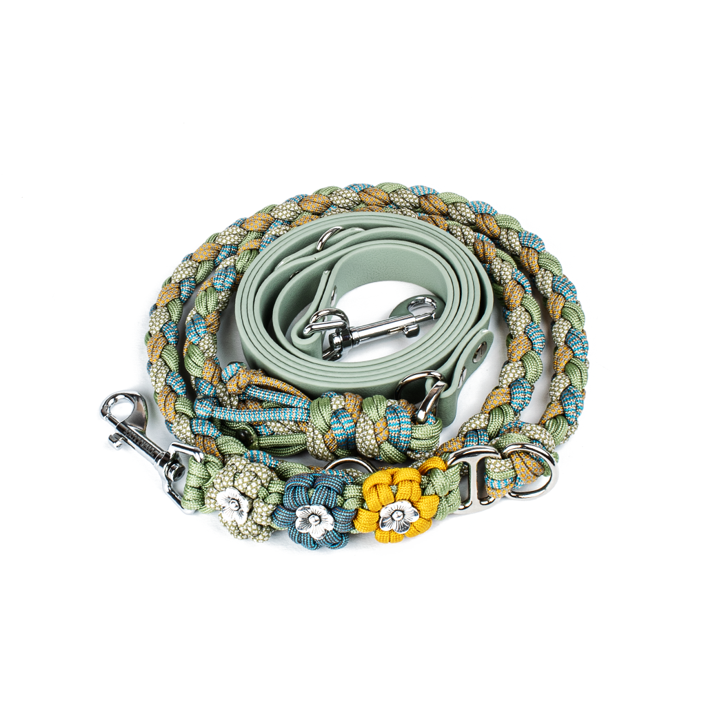 Hundeleine Tierluxe Blumen Biothane Paracord