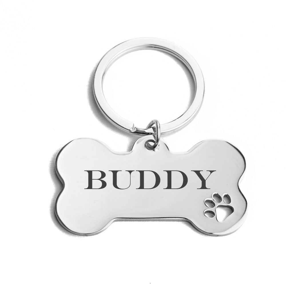 Personalisierte Hundemarke Silber Edelstahl Knochen Gravur