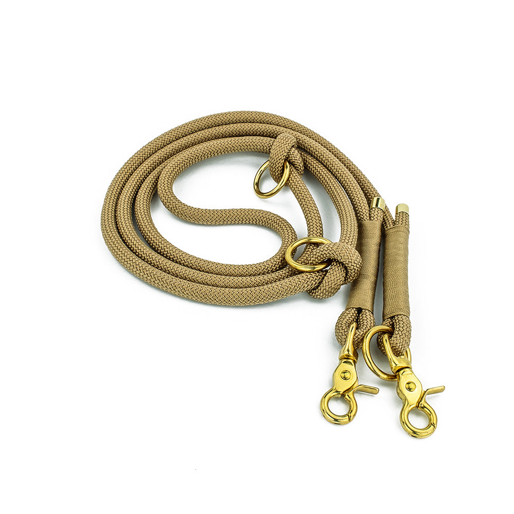 Hundeleine Tierluxe Tau Seil Mocca und Gold