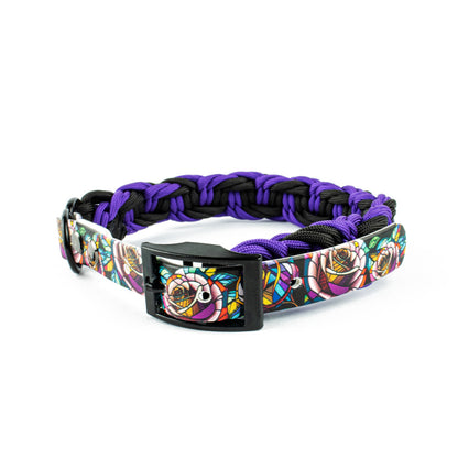 Hundehalsband Tierluxe Purple Rose Handgemacht Paracord Biothane