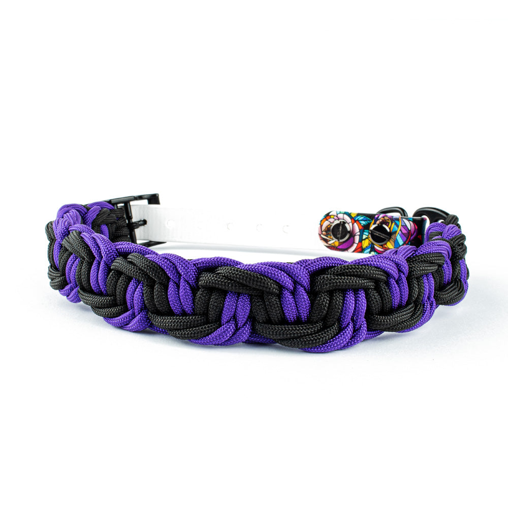 Hundehalsband Tierluxe Purple Rose Handgemacht Paracord Biothane