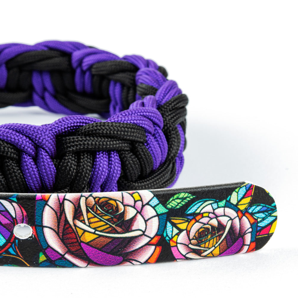 Hundehalsband Tierluxe Purple Rose Handgemacht Paracord Biothane