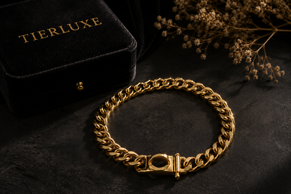 Luxus Hundehalsband Tierluxe Royal Chain – Goldene Edelstahlkette für Hunde