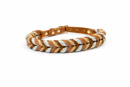 Tierluxe Geflecht Hundehalsband – Geflochtenes Lederhalsband mit Paracord