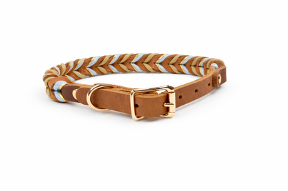 Tierluxe Geflecht Hundehalsband – Geflochtenes Lederhalsband mit Paracord