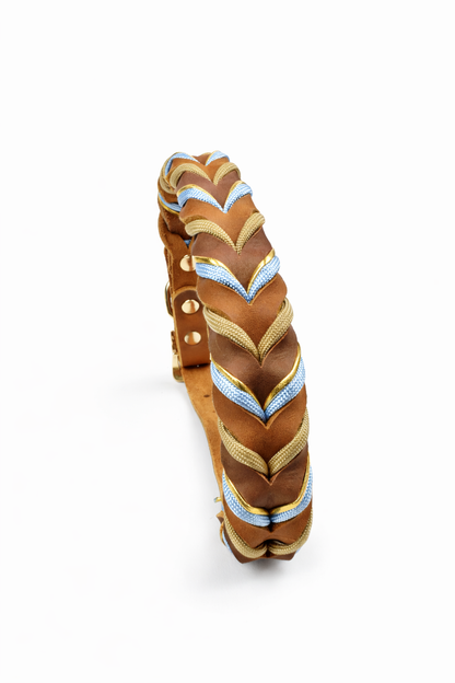 Tierluxe Geflecht Hundehalsband – Geflochtenes Lederhalsband mit Paracord
