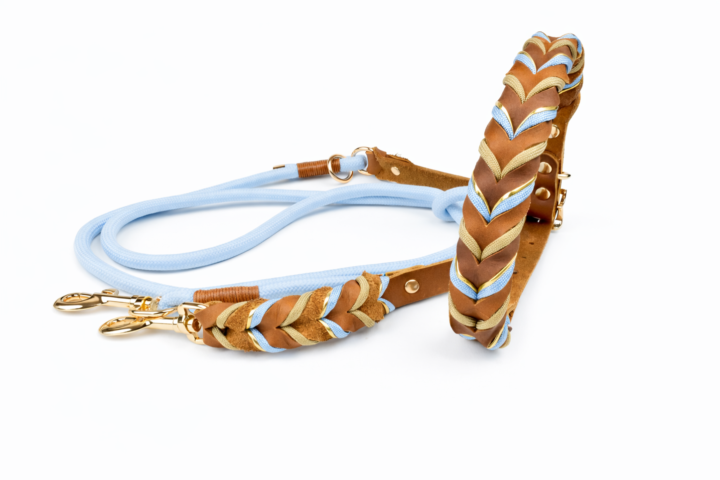 Tierluxe Geflecht Hundehalsband – Geflochtenes Lederhalsband mit Paracord