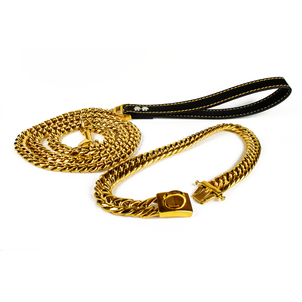 Hundehalsband Tierluxe Gold Kette