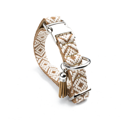 Tierluxe Cappuccino – Designer Hundehalsband mit Ethno Muster