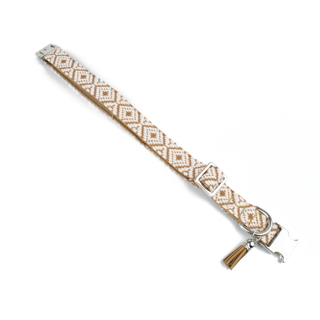 Tierluxe Cappuccino – Designer Hundehalsband mit Ethno Muster