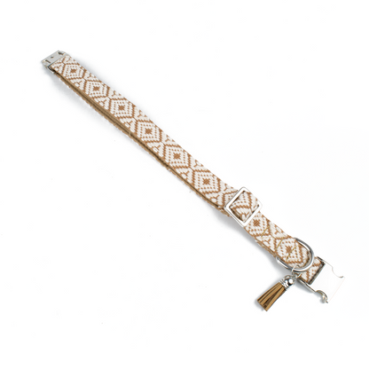 Tierluxe Cappuccino – Designer Hundehalsband mit Ethno Muster