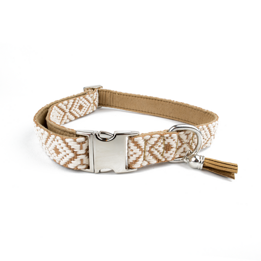 Tierluxe Cappuccino – Designer Hundehalsband mit Ethno Muster