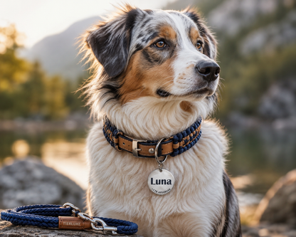 Personalisierte Hundemarke mit Gravur aus Edelstahl Rund – Name und Telefonnummer